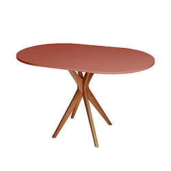 Ragaba Table de cuisine ovale - Rose antique