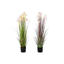 Plante décorative DKD Home Decor Métal Orange Bordeaux PVC Lys (25 x 25 x 88 cm) (2 Unités)