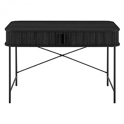 LORIKEET LIVING Bureau noir 2 portes coulissantes Callix UA1512 MDF lattes noires