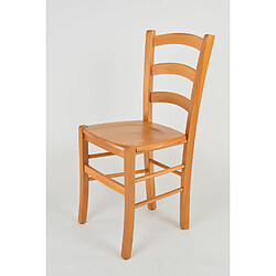 T M C S Tommychairs - Set 4 Chaises VENICE Structure et assise en hêtre peindré en miel
