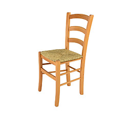 T M C S Tommychairs - Chaise VENICE Structure en hêtre peindré en miel et assise en paille