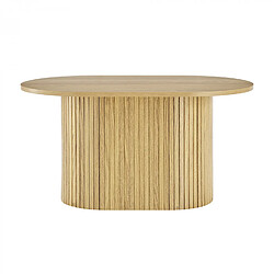LORIKEET LIVING Table basse ovale 80 cm callix UH11253 MDF lattes chêne
