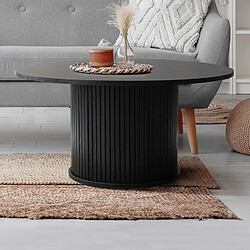 LORIKEET LIVING Table basse ronde 80 cm UH11103 callix MDF lattes noires