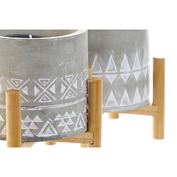 Bougie DKD Home Decor Gris Bois Marron Ciment Aluminium Cire (10 x 10 x 12 cm) (2 Unités)