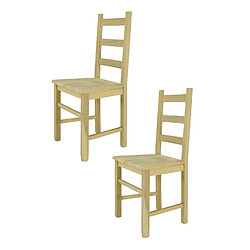 T M C S Tommychairs - Set 2 chaises RUSTICA en bois de hêtre poli, non traité, 100% naturel