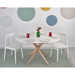 Acheter Ragaba Table à manger ronde extensible - Blanc craie