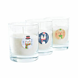 Bougie DKD Home Decor Noël Bonhomme de Neige (3 Unités)