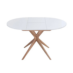 Ragaba Table à manger ronde extensible - Blanc