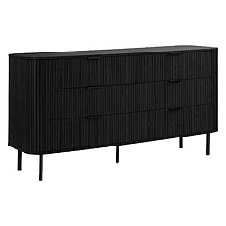 LORIKEET LIVING Commode 6 tiroirs Callix UH11114 MDF lattes coloris Noir