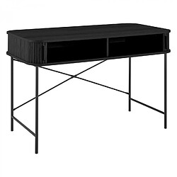 Acheter LORIKEET LIVING Bureau noir 2 portes coulissantes Callix UA1512 MDF lattes noires