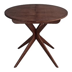 Ragaba, Jubi, table ronde, 90 x 90 x 75, Noyer, plaqué frêne naturel, extensible, pour 4 personnes,