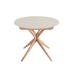 Ragaba Table à manger ronde extensible - Blanc craie