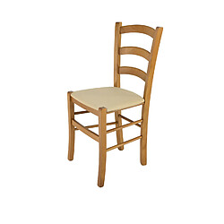 T M C S Tommychairs - Chaise VENICE Structure en hêtre peindré en chêne et assise en tissu chanvre