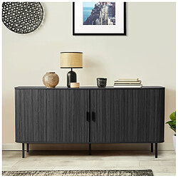 LORIKEET LIVING Buffet 2 portes 170 cm Callix UH11079 MDF lattes coloris chêne noir
