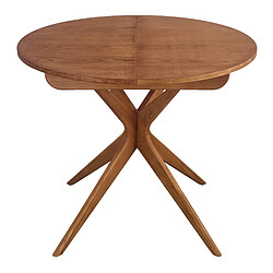 Ragaba, Jubi, table ronde, 90 x 90 x 75, Chêne, plaqué frêne naturel, extensible, pour 4 personnes,