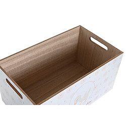 Boîte de rangement DKD Home Decor Bleu Rose Bois MDF 36 x 21 x 18 cm (2 Unités)
