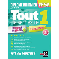 Diplôme infirmier licence IFSI, tout le semestre 1 en fiches mémos : de l'UE 1.1 à 4.1