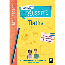 Carnet de réussite maths, CAP, bac pro