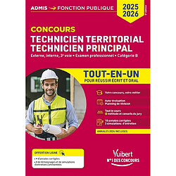 Technicien territorial, technicien principal : externe, interne, 3e voie, examens professionnels, catégorie B : tout-en-un, 2025-2026
