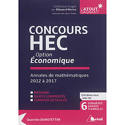 Concours HEC option économique : annales de mathématiques 2012 à 2017