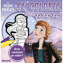 Disney La Reine des Neiges : Je colorie sans déborder (Anna fond mauve dégradé)