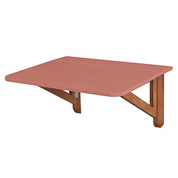 Ragaba, Klapp, table pilante rectangulaire 60 x 70, Rose antique, chêne, pour 2 personnes
