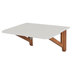 Ragaba, Klapp, table pilante rectangulaire 60 x 70, Gris perle, chêne, pour 2 personnes