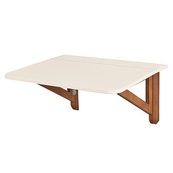 Ragaba, Klapp, table pilante rectangulaire 60 x 70, Blanc craie, chêne, pour 2 personnes