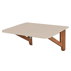 Ragaba, Klapp, table pilante rectangulaire 60 x 70, Brun beige, chêne, pour 2 personnes