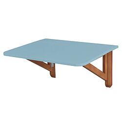 Ragaba, Klapp, table pilante rectangulaire 60 x 70, Bleu tendre, chêne, pour 2 personnes