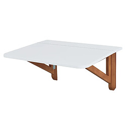 Ragaba, Klapp, table pilante rectangulaire 60 x 70, Blanc, chêne, pour 2 personnes