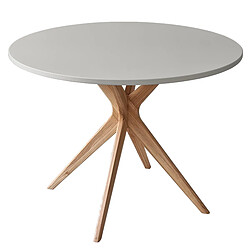 Ragaba Table de cuisine ronde - Gris perle