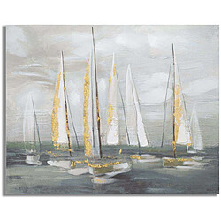 Mauro Ferretti Tableau décoratif Gold boat 100 x 2.8 x 80 cm.