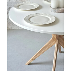 Ragaba Jubi table à manger ronde - Gris perle pas cher