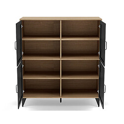 Bestmobilier Buffet haut Tribeca - Bois et métal noir pas cher