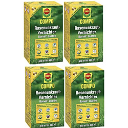 Lot 4 x Désherbant pelouse Herbicide COMPO jardin Gazon vert Mauvaise Herbe concentré 400ml