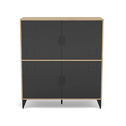 Acheter Bestmobilier Buffet haut Tribeca - Bois et métal noir