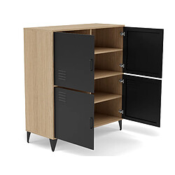 Avis Bestmobilier Buffet haut Tribeca - Bois et métal noir