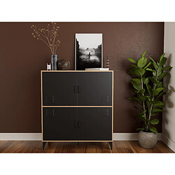 Bestmobilier Buffet haut Tribeca - Bois et métal noir