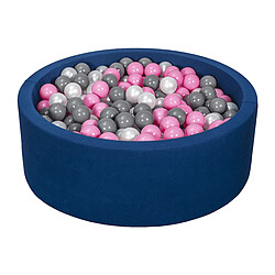 Velinda Piscine à balles + 450 balles perle rose gris
