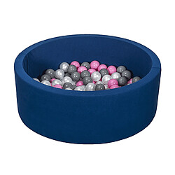 Velinda Piscine à balles + 150 balles perle rose gris