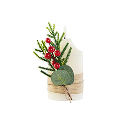 Bougie LED DKD Home Decor Blanc 7 x 7 x 12 cm (AA)
