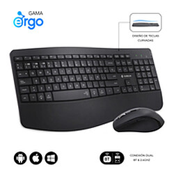 clavier et souris Subblim OFFICE PROWAVE Espagnol Qwerty Noir
