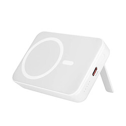 Bwoo Batterie Externe MagSafe 10000mAh – Port USB-C 20W et Support Pliable Blanc