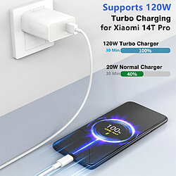 Avis Chargeur Blanc Rapide 120W USB pour Xiaomi 14T Pro /13T Pro /11T Pro,Chargeur Turbo avec 6A Câble USB C pour Redmi Note 13 Pro+ 12 Pro+ 11 Pro+ 5G Little Boutik®
