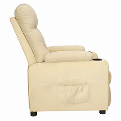 Avis vidaXL Fauteuil inclinable Crème Tissu