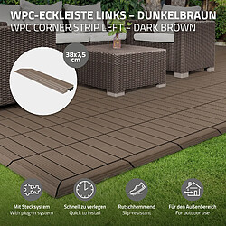 Acheter ML-Design Bordure de finition pour dalles de sol WPC clipsable coin gauche marron foncé