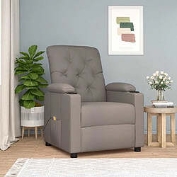 vidaXL Fauteuil de massage Taupe Tissu