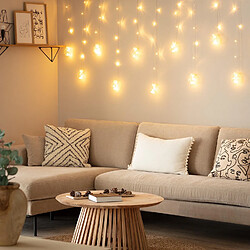 Ledkia Rideau lumineux boules LED - Blanc chaud pas cher