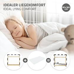 ML-Design Lit d'enfant but de football 80x160 cm naturel bois de pin avec sommier à lattes